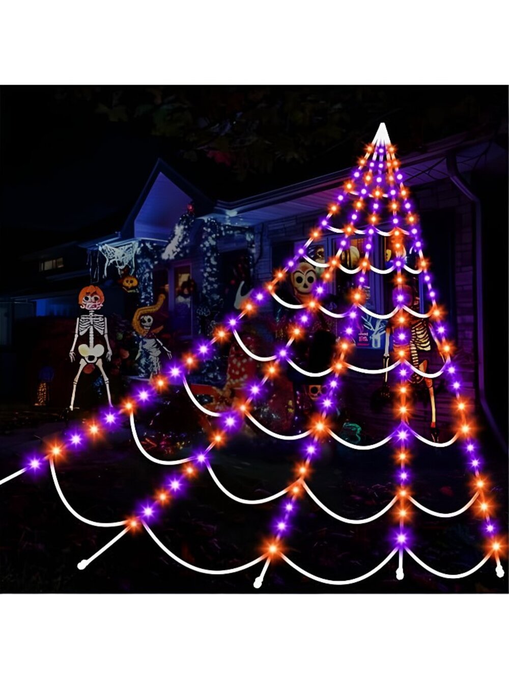 Halloween Decorations Outdoor Spider Web: Giant Light Up Spider Web Decor